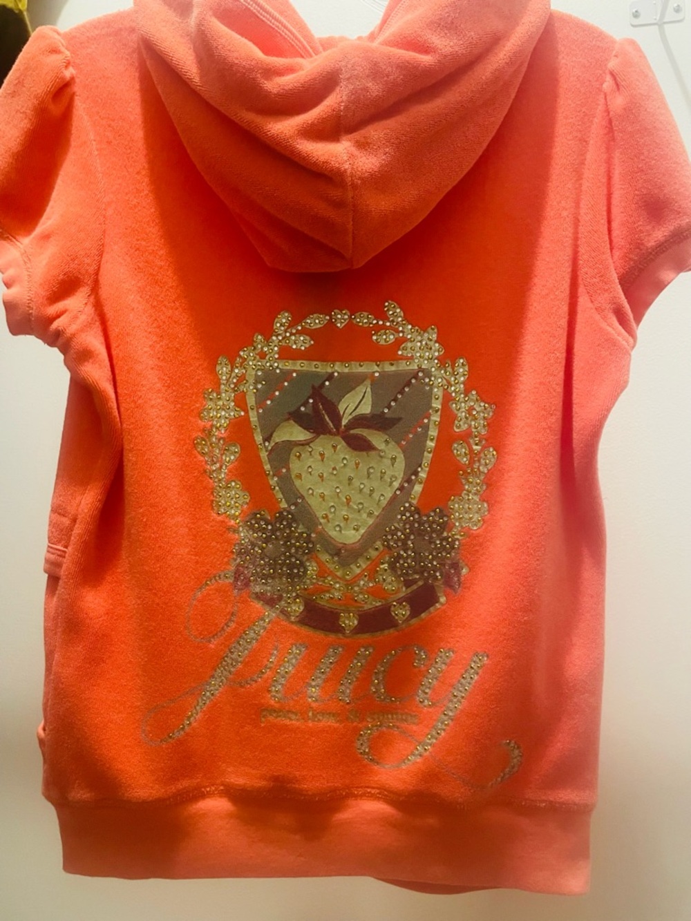 JUICY COUTURE 
Short Sleeve Hoodie Zipper up Size M - Picture 3 of 6